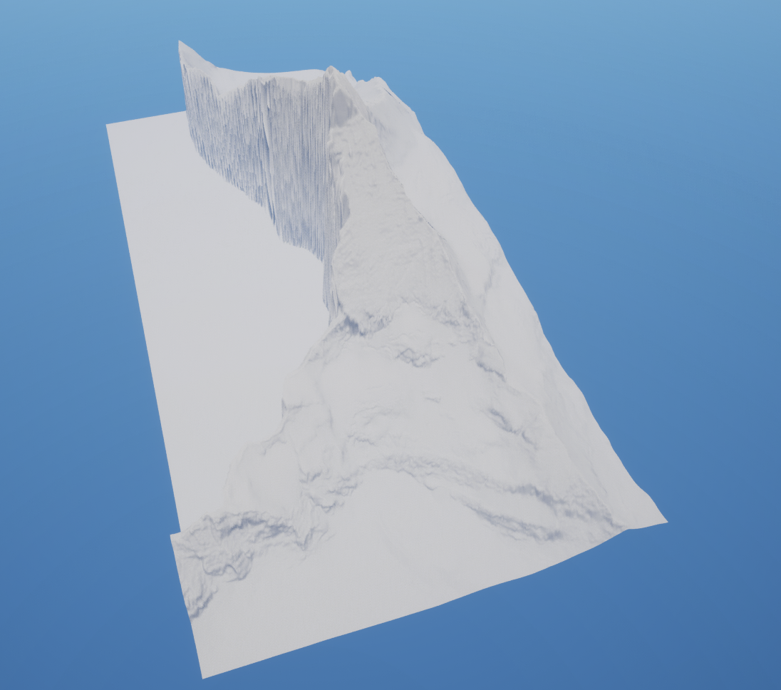 The Matterhorn peak with missing data from swissALTI3D